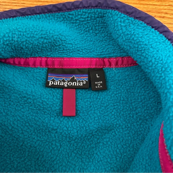 Vintage 80s snap t made in USA Patagonia fleece men’s size large - Picture 3 of 5